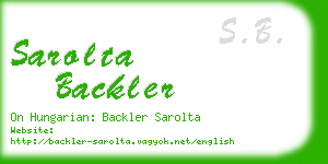 sarolta backler business card